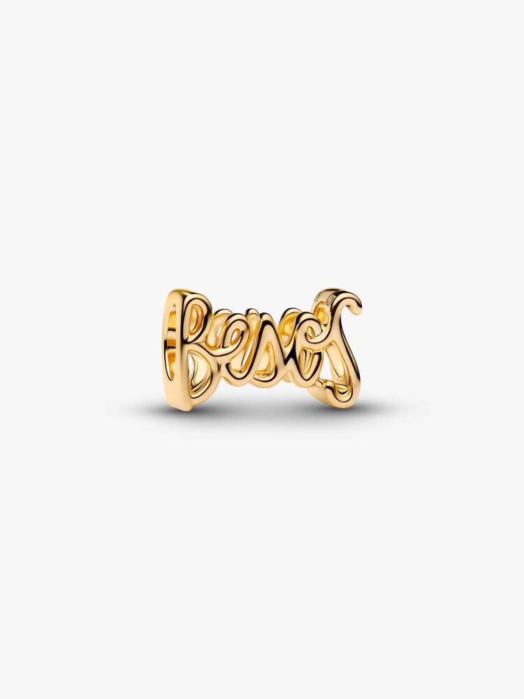 Besos Schrift Charm 14 Karat Vergoldung Hauptbild