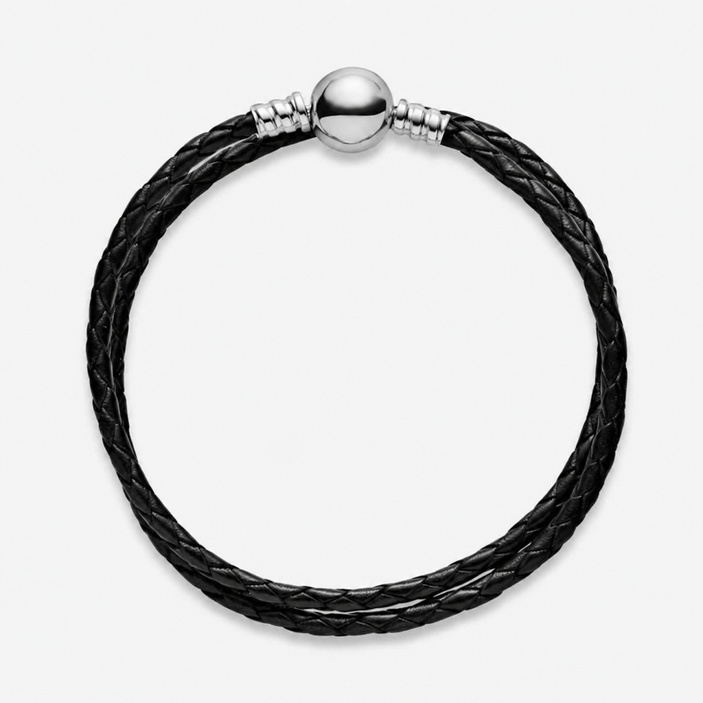 Lederarmband Moments Zweifach Gewickelt Silber