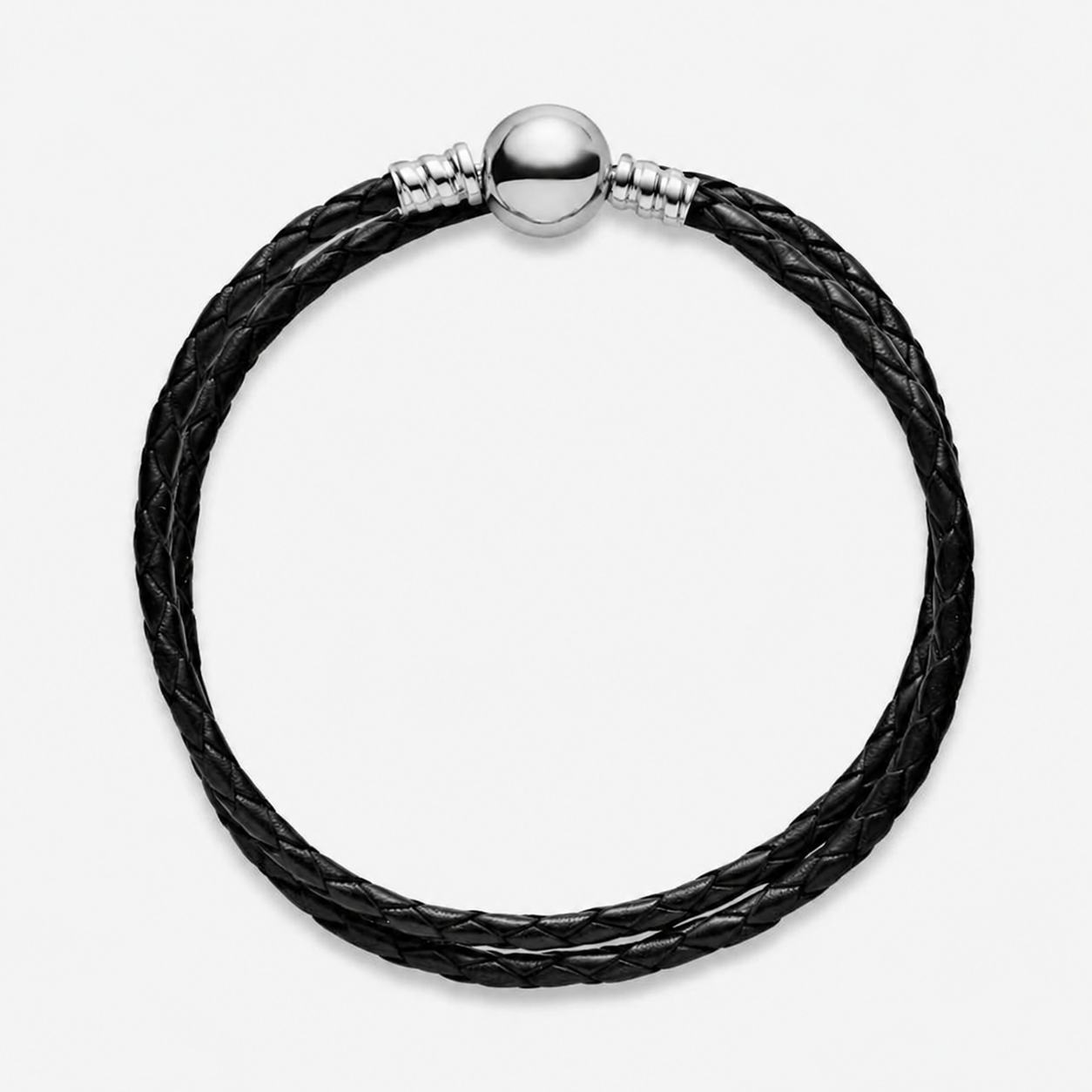 Lederarmband Moments Zweifach Gewickelt Silber