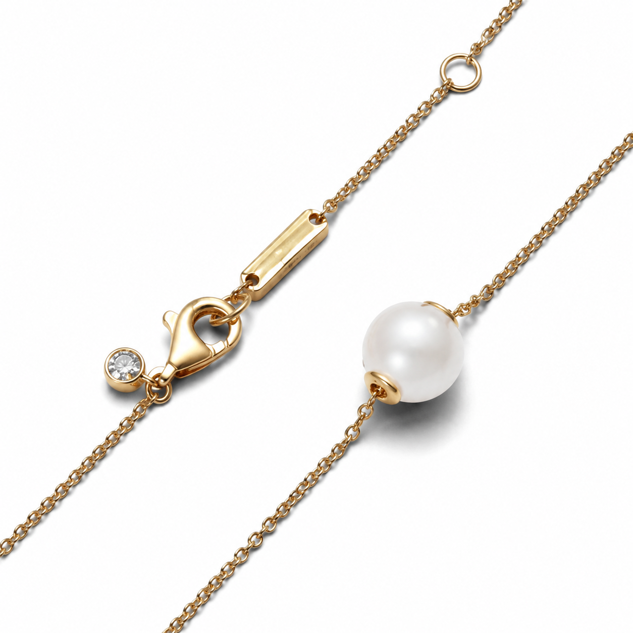363167C01 Kette Collier Süßwasserzuchtperle Vergoldet Zweitbild
