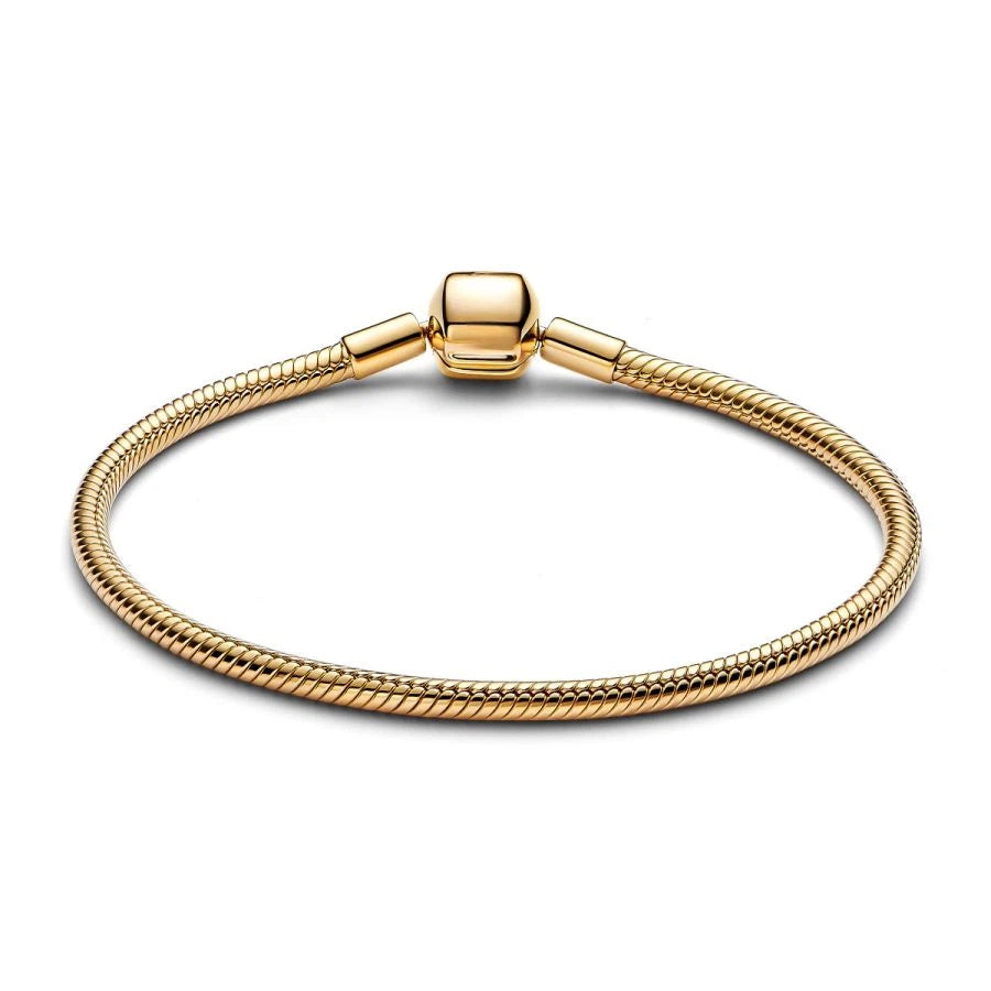 Schlangen-Gliederarmband Kugelverschluss Vergoldet