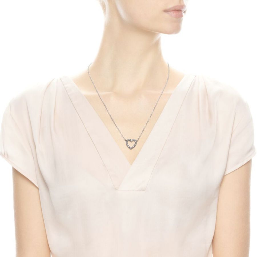 590534CZ Kette Anhänger Herz Sterling-Silber 45 cm Zweitbild