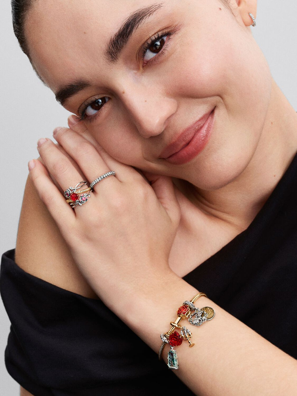 Die Schöne und das Biest Lumiere Charm-Anhänger Sterling-Silber, 14 Karat Vergoldung