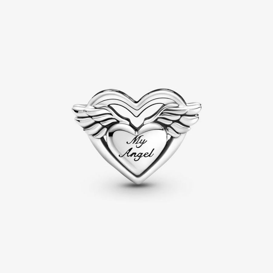 Charm Herz Engelsflügel Mum Sterling-Silber