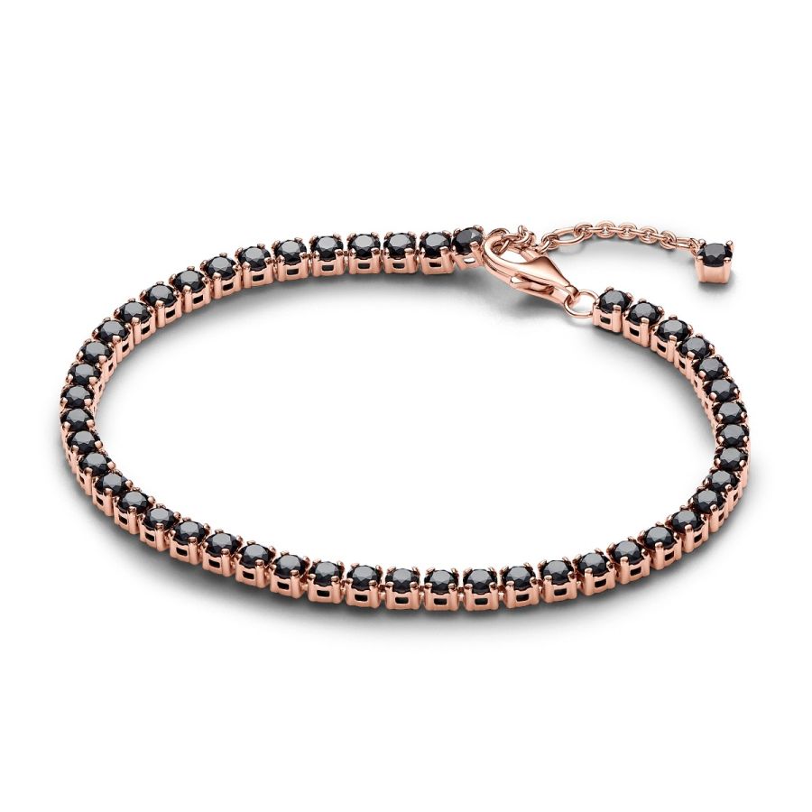 Tennisarmband Kristalle Schwarz Rosé Vergoldet Hauptbild