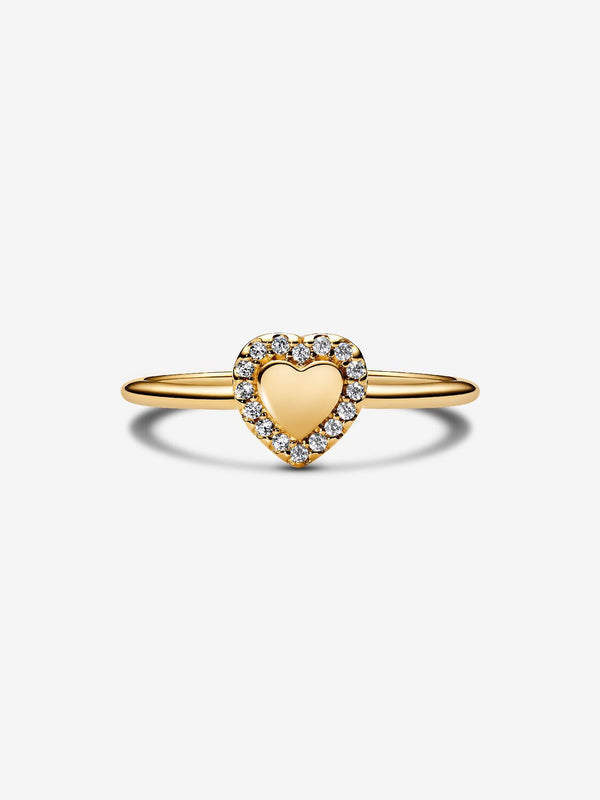 Gravierbarer Herz Strahlenkranz Ring