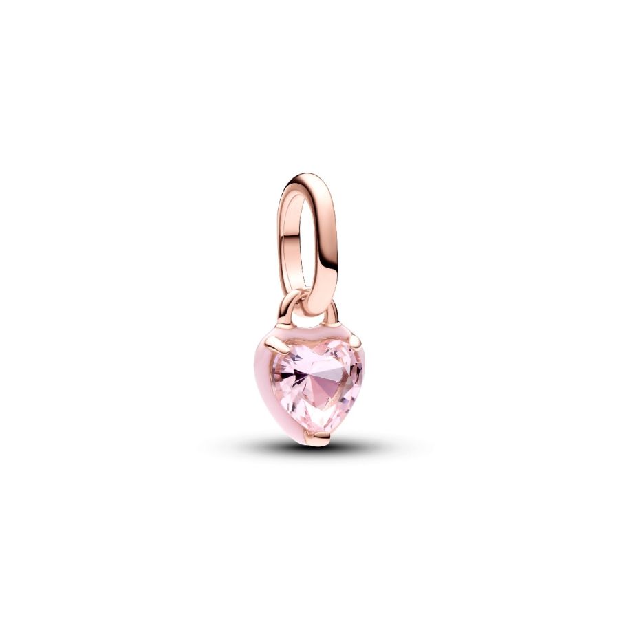 Mini-Charm-Anhänger Rosafarbenes Chakra-Herz Rosévergoldet Hauptbild