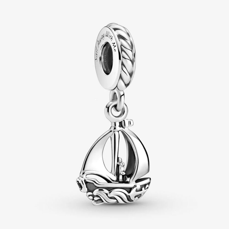 Segelboot Charm-Anhänger Sterling-Silber Hauptbild