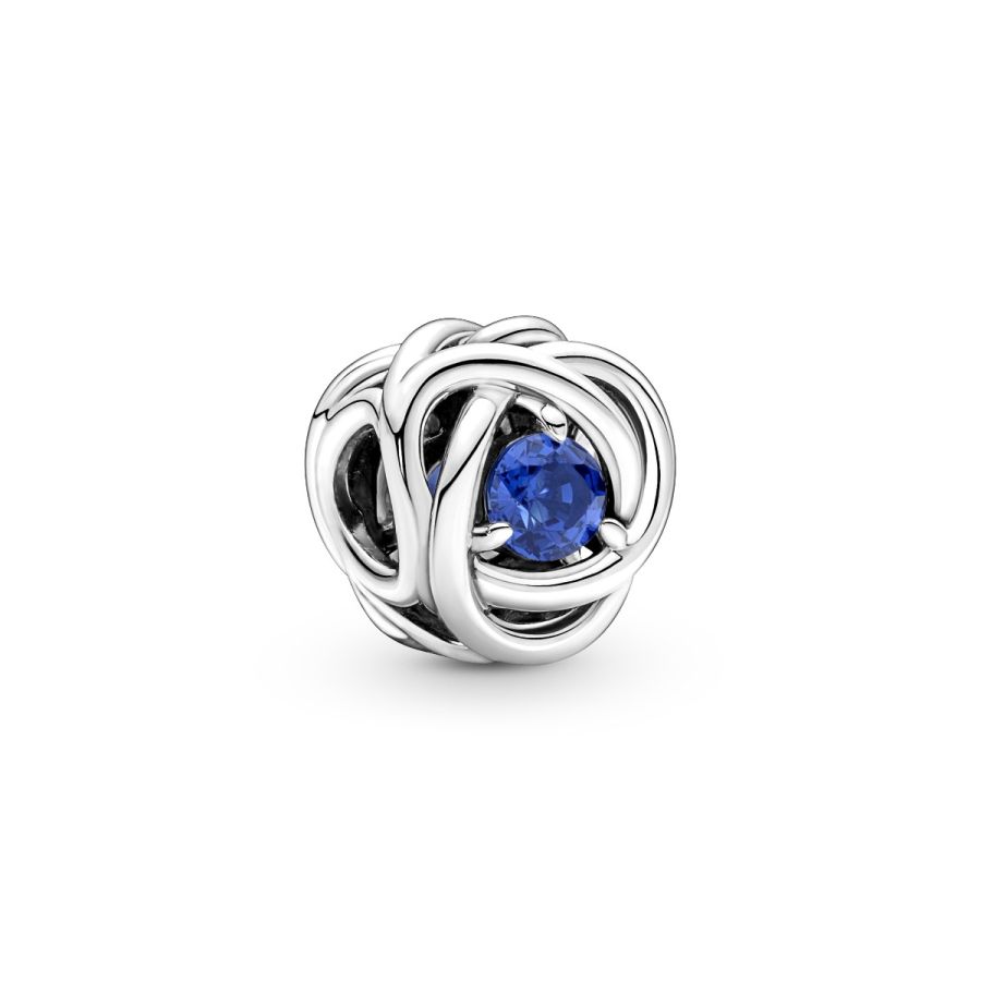 Charm September Geburtsstein Blauer Ewigkeitskreis Silber Hauptbild