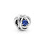 Charm September Geburtsstein Blauer Ewigkeitskreis Silber
