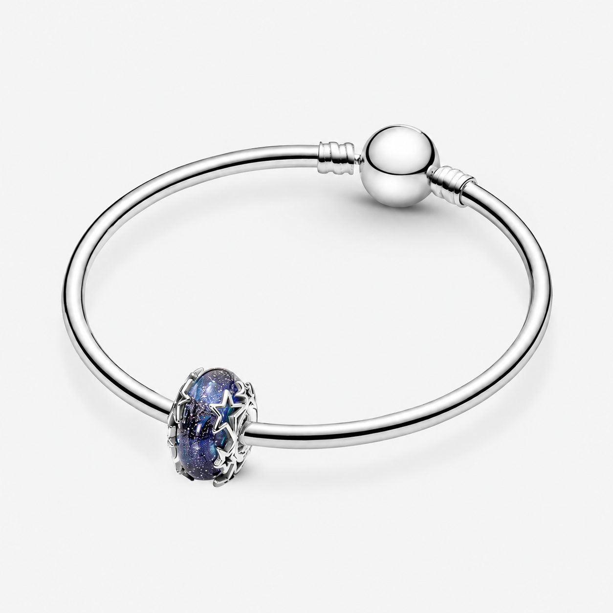 Charm Galaxis Blau & Stern Murano-Glas Sterling-Silber Zweitbild