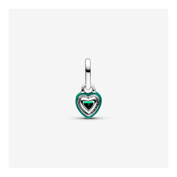 Mini-Charm-Anhänger Chakra Herz Grün Silber