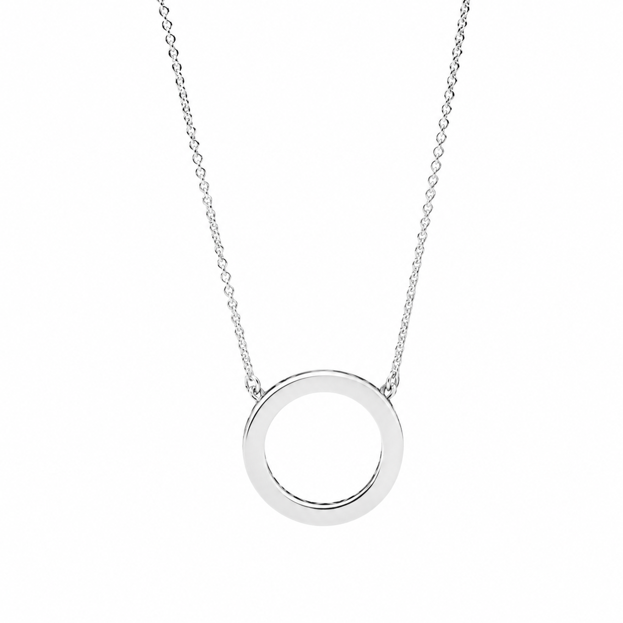 590514CZ Kette mit Anhänger Funkelnder Kreis Sterling Silver Zweitbild
