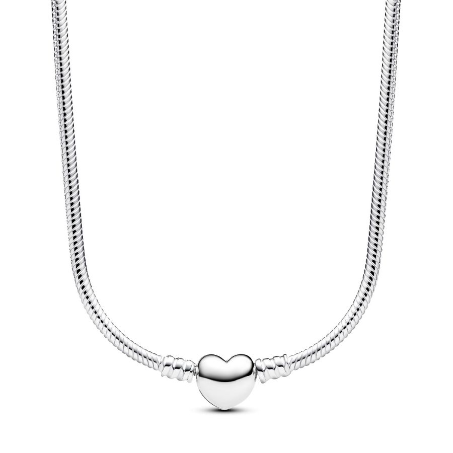 393091C00 Gliederhalskette Herzverschluss Moments Silber 45 cm
