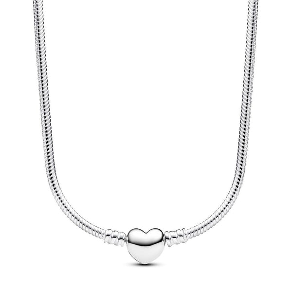 393091C00 Gliederhalskette Herzverschluss Moments Silber 45 cm