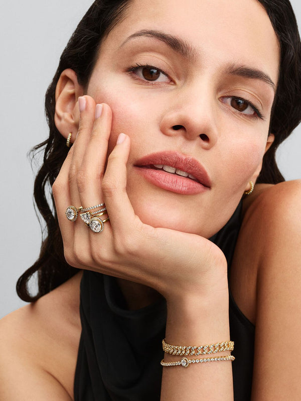 Ovaler Funkelnder Strahlenkranz Ring