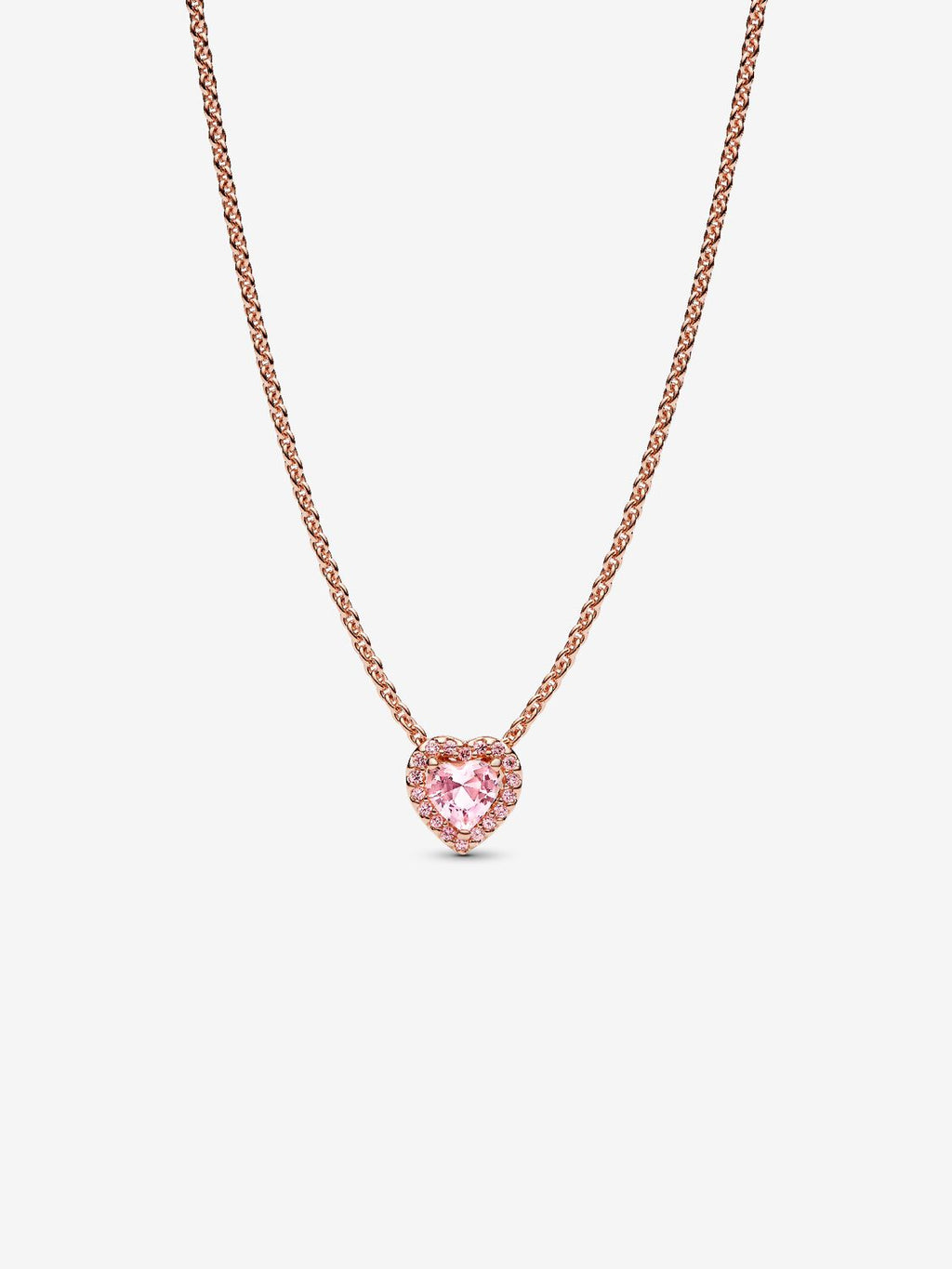 Rosafarbenes Herz Collier 14 Karat rosévergoldet