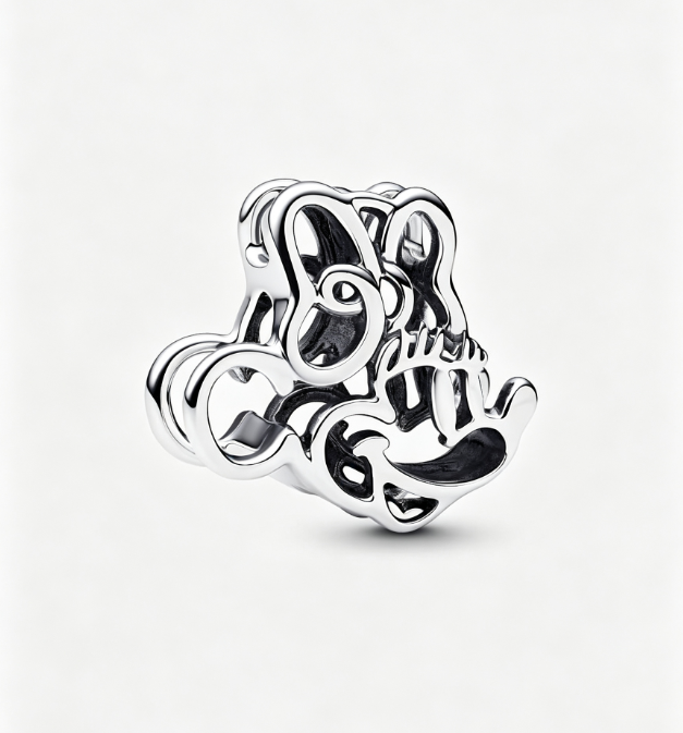 Minnie Maus Offen gearbeitetes Charm Sterling-Silber