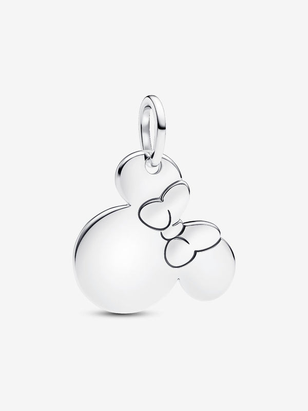 Minnie Maus Gravierbarer Charm-Anhänger Sterling-Silber