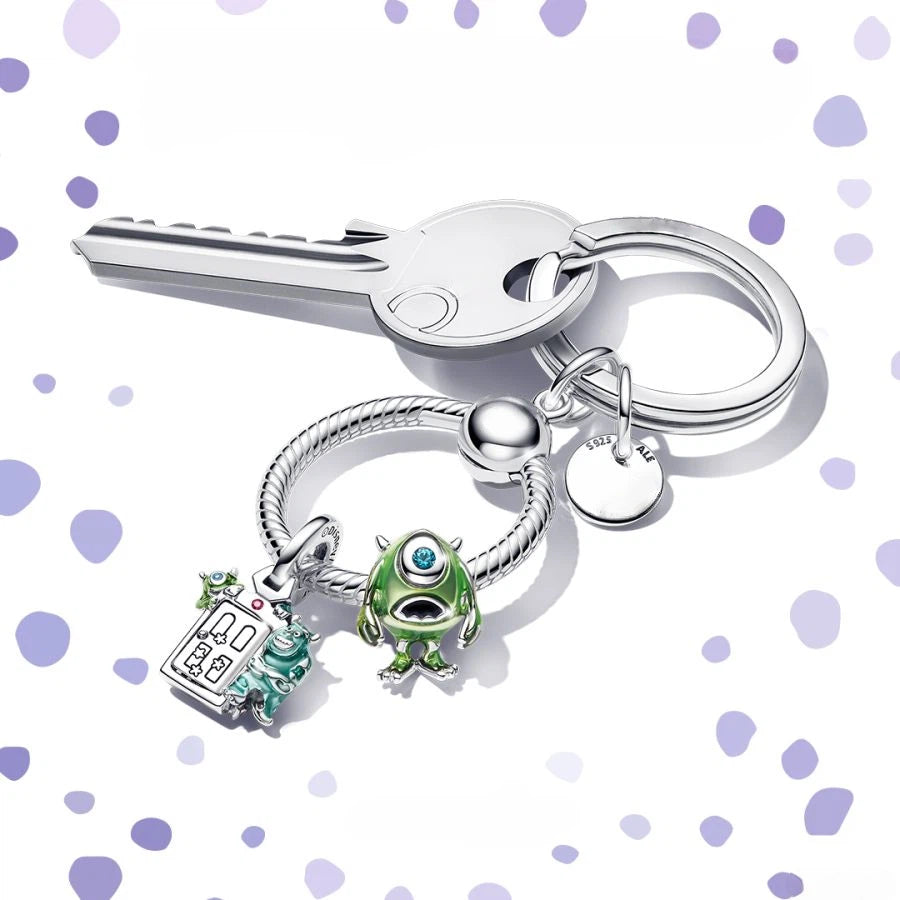 Charm Pixar Mike Glotzkowski Grün Sterling-Silber