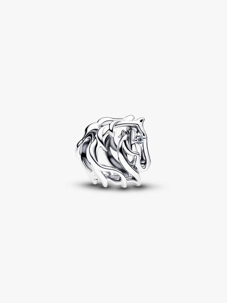 Pferd Offen gearbeitetes Charm Sterling-Silber Hauptbild