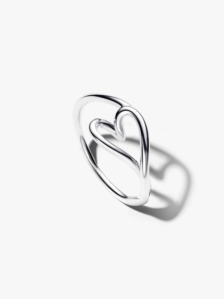 Organisch Geformtes Herz Kleiner Ring Sterling-Silber Hauptbild