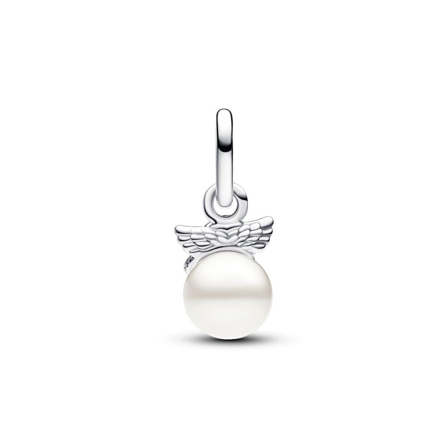 Mini-Charm-Anhänger Amor Süßwasserzuchtperle Silber
