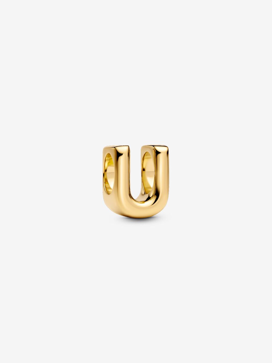 Buchstabe U Alphabet-Mini-Charm 14 Karat Vergoldung Hauptbild