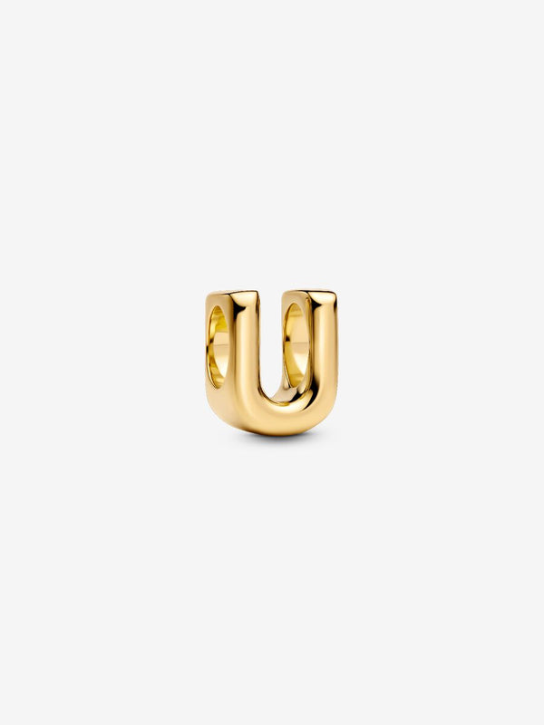 Buchstabe U Alphabet-Mini-Charm 14 Karat Vergoldung