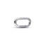 Link-Charm Rechteckig Offen Gerillte Linien Sterling-Silber