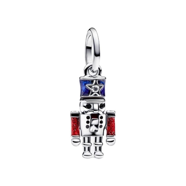 Charm-Anhänger Beweglicher Nussknacker Sterling-Silber