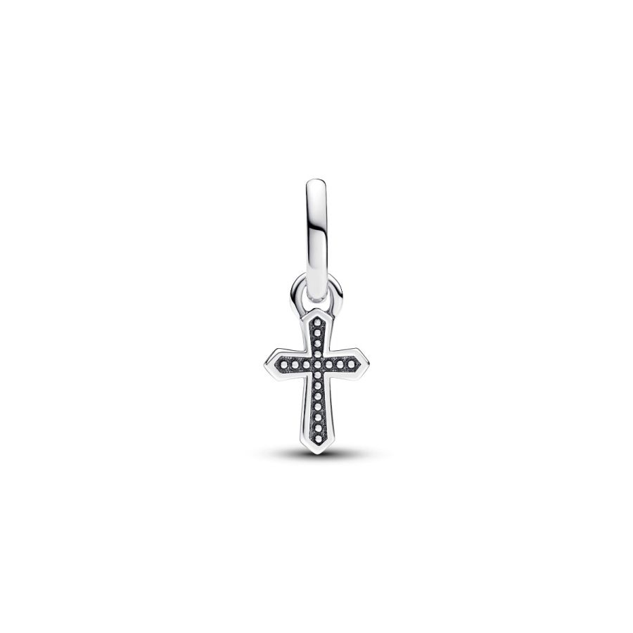 Mini-Charm-Anhänger Funkelndes Kreuz Zirkonia Silber