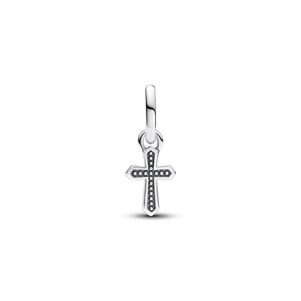 Mini-Charm-Anhänger Funkelndes Kreuz Zirkonia Silber