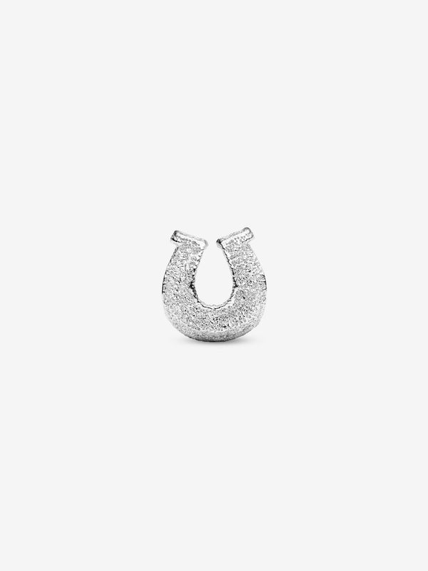 Strukturiertes Hufeisen Mini-Charm Sterling-Silber