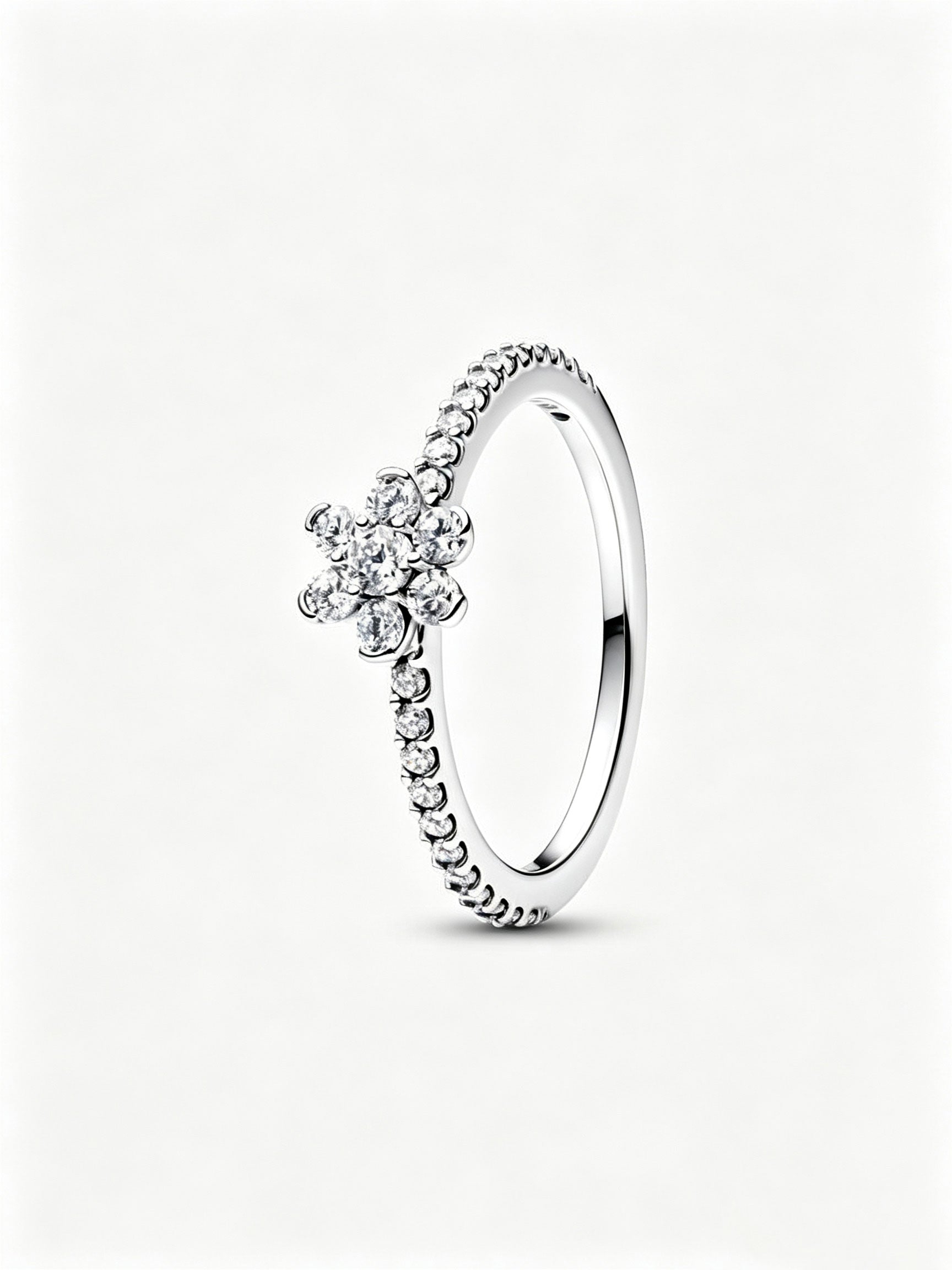 Funkelnde Blume Ring Sterling-Silber Hauptbild
