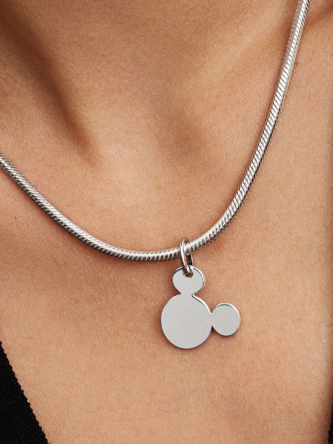 Micky Maus Gravierbarer Charm-Anhänger Sterling-Silber Zweitbild