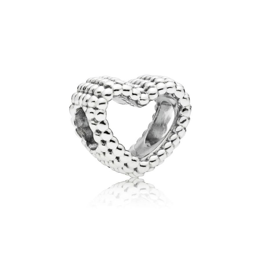 Original Charm Beaded Heart Sterling-Silber