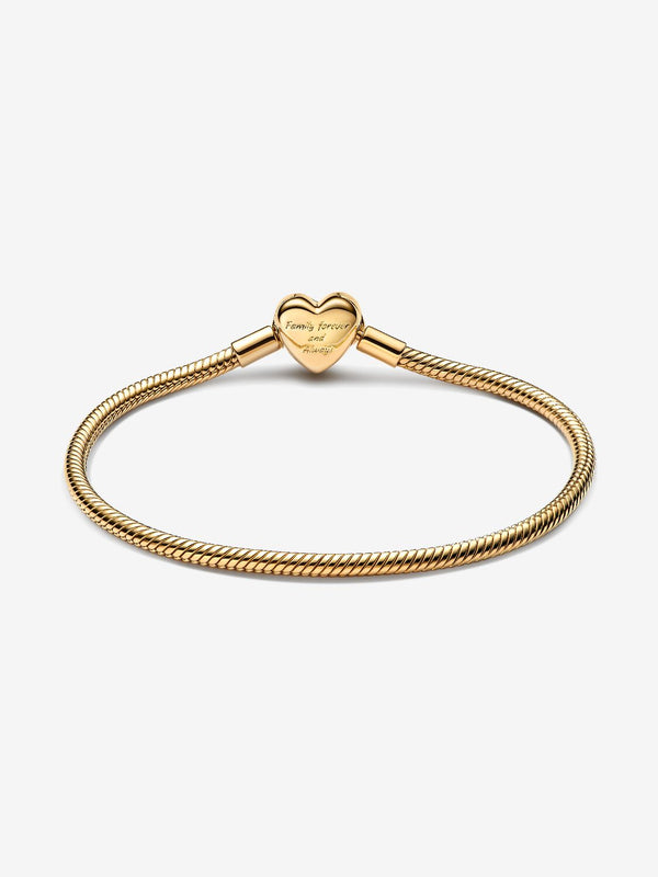 Schlangen-Gliederarmband mit Funklendem Unendlichkeits-Herzverschluss