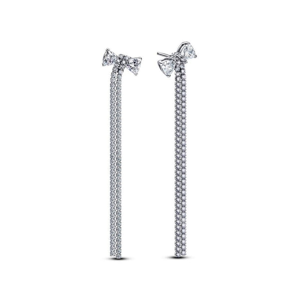 Ohrringe Tropfen Pavé-Schleife Zirkonia Silber