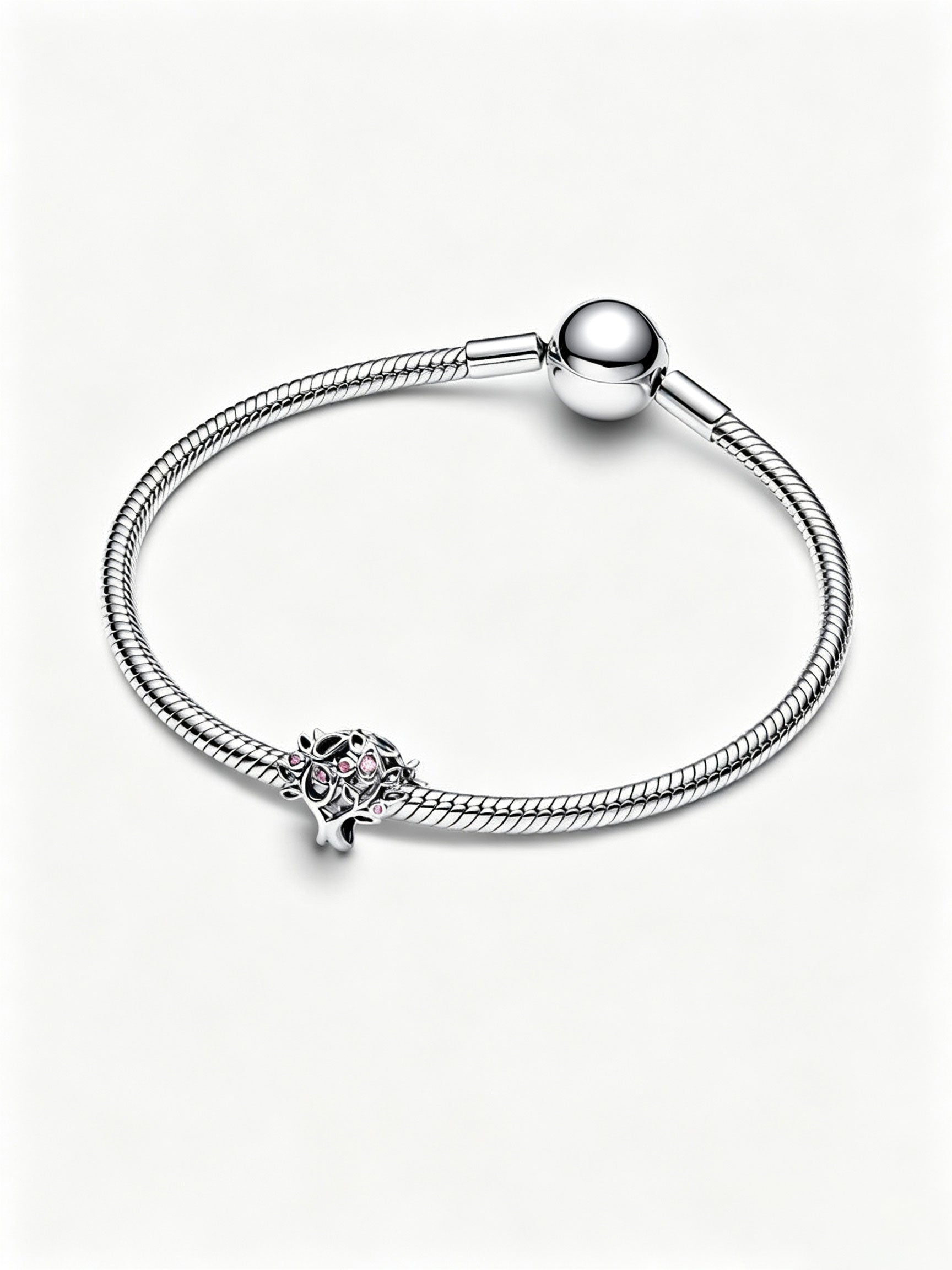 Familienstammbaum Offen gearbeitetes Charm Sterling-Silber Zweitbild