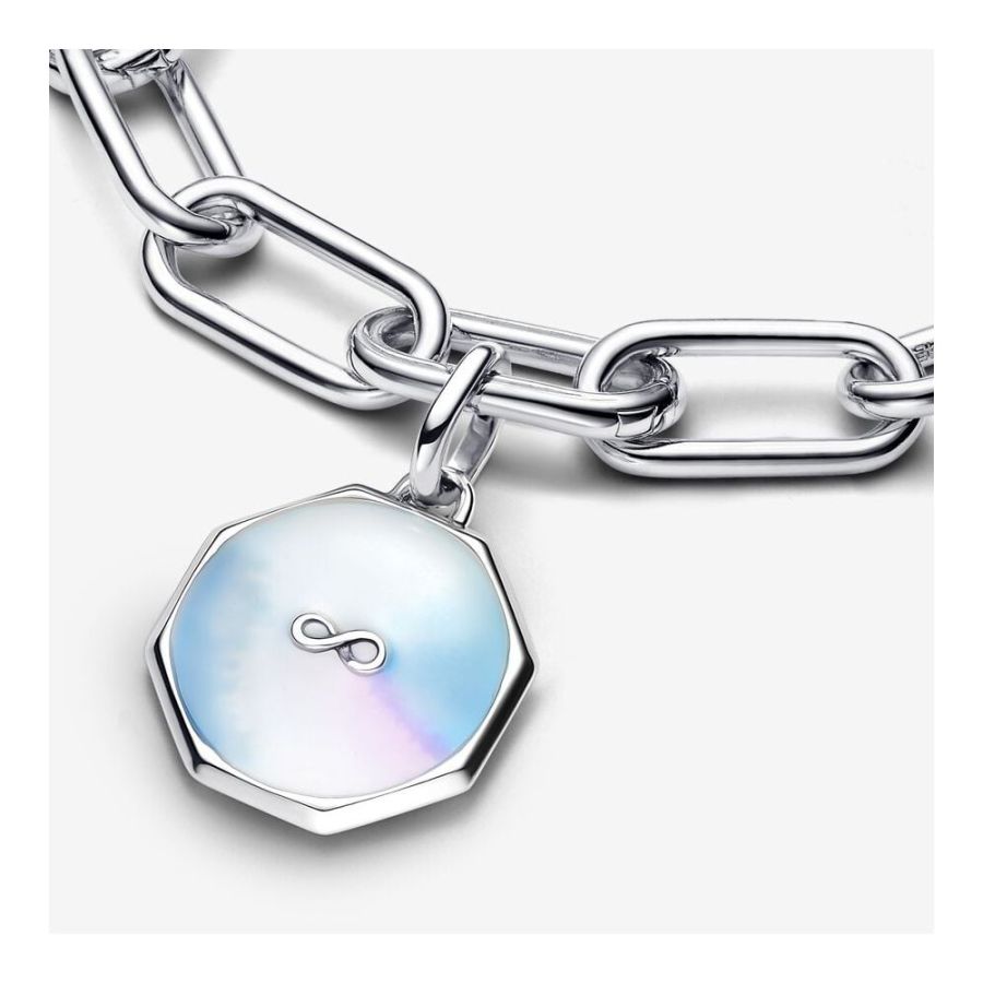 Charm-Medaillon Unendlichkeitszeichen Herz Silber