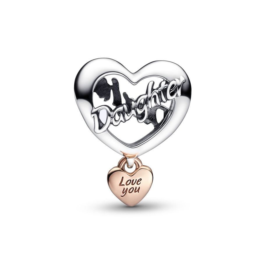 Charm Love You Daughter Herz Silber Roségold
