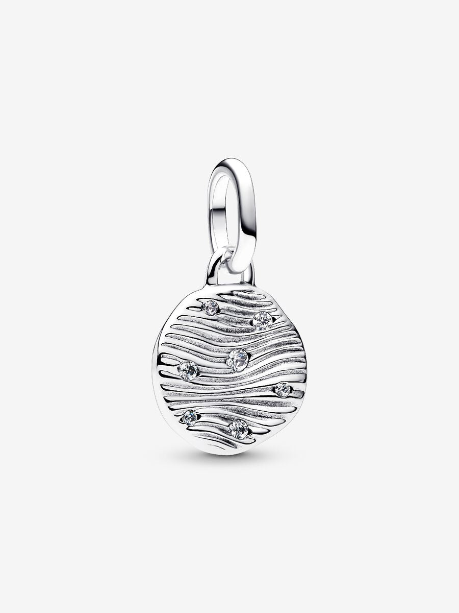 Gravierbares Mini-Medaillon-Charm Sterling-Silber Hauptbild