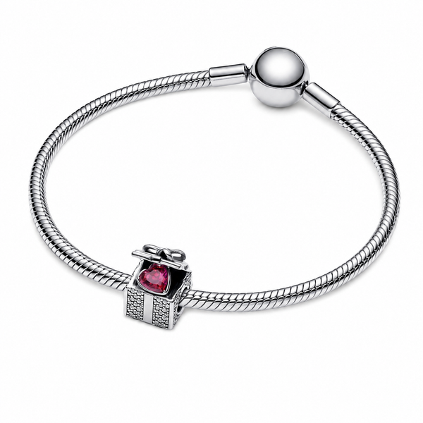 Charm Funkelndes Geschenk Herz Rot Sterling-Silber