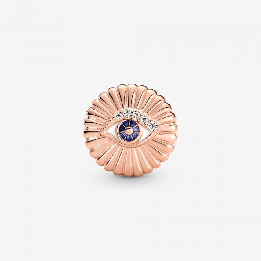 Charm Funkelndes Auge der Vorsehung 14k Rosé Vergoldet