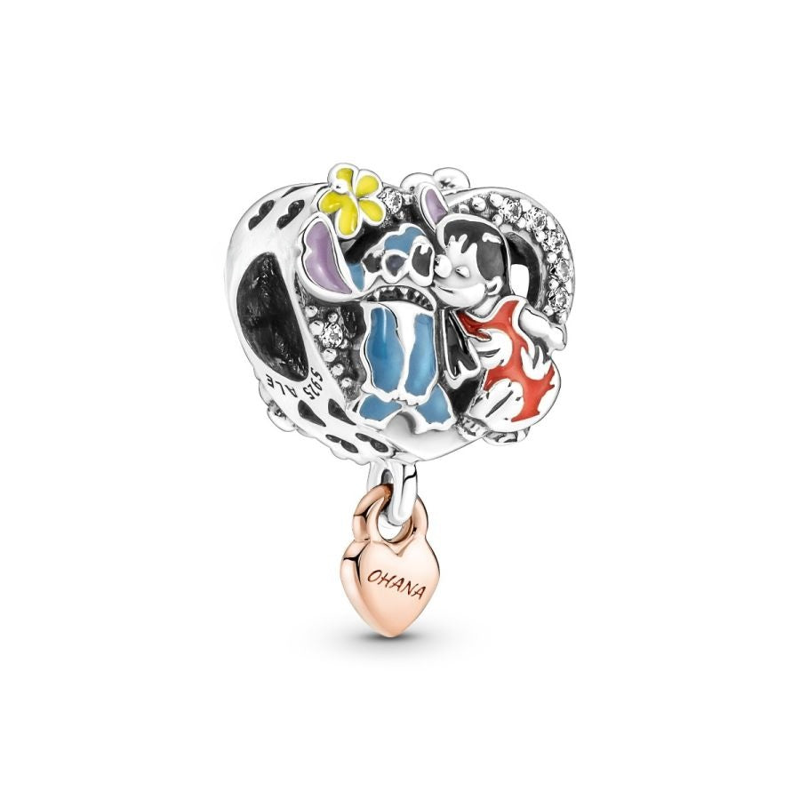 Charm Ohana Lilo & Stitch Inspiriertes Silber 14k Rosé
