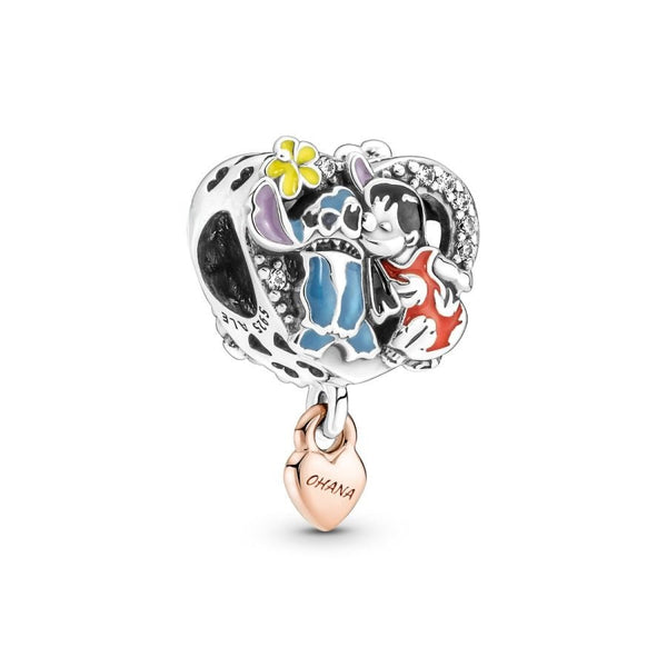 Charm Ohana Lilo & Stitch Inspiriertes Silber 14k Rosé