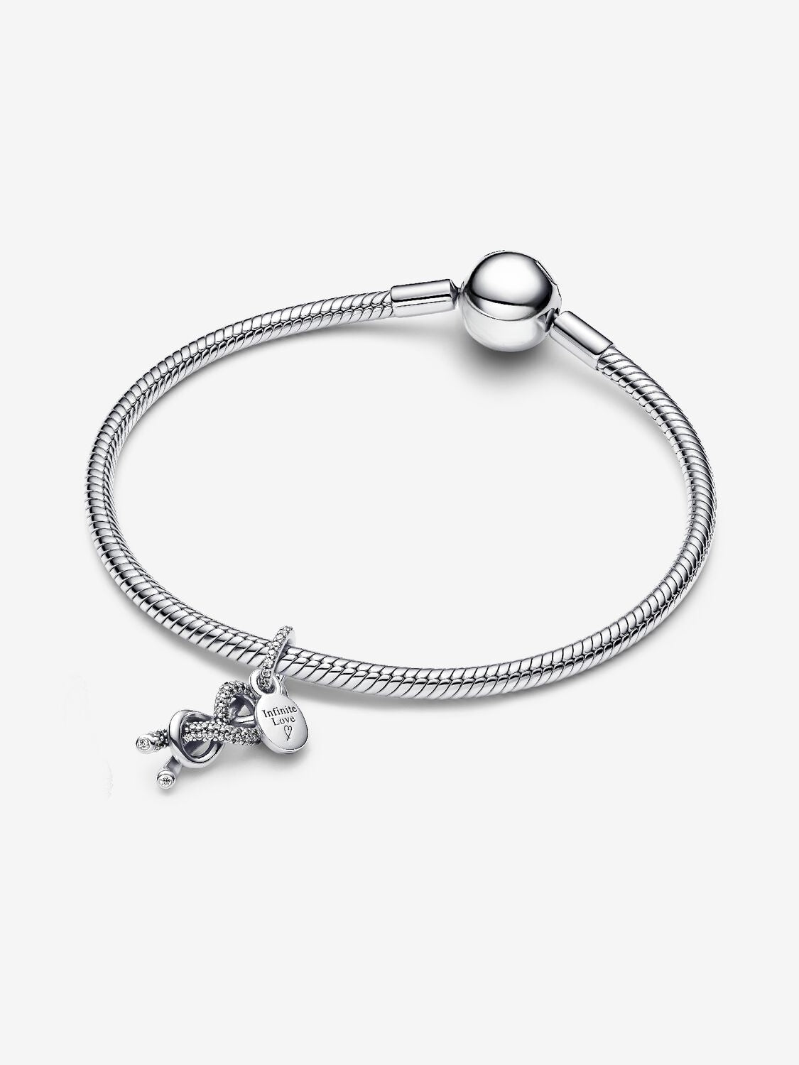 Pavé Unendlichkeitsknoten Charm-Anhänger