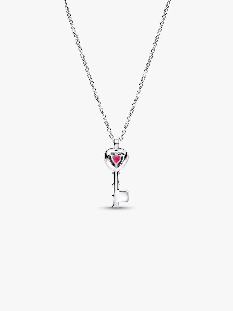 Erhabenes Herz Schlüssel Collier-Halskette Sterling-Silber