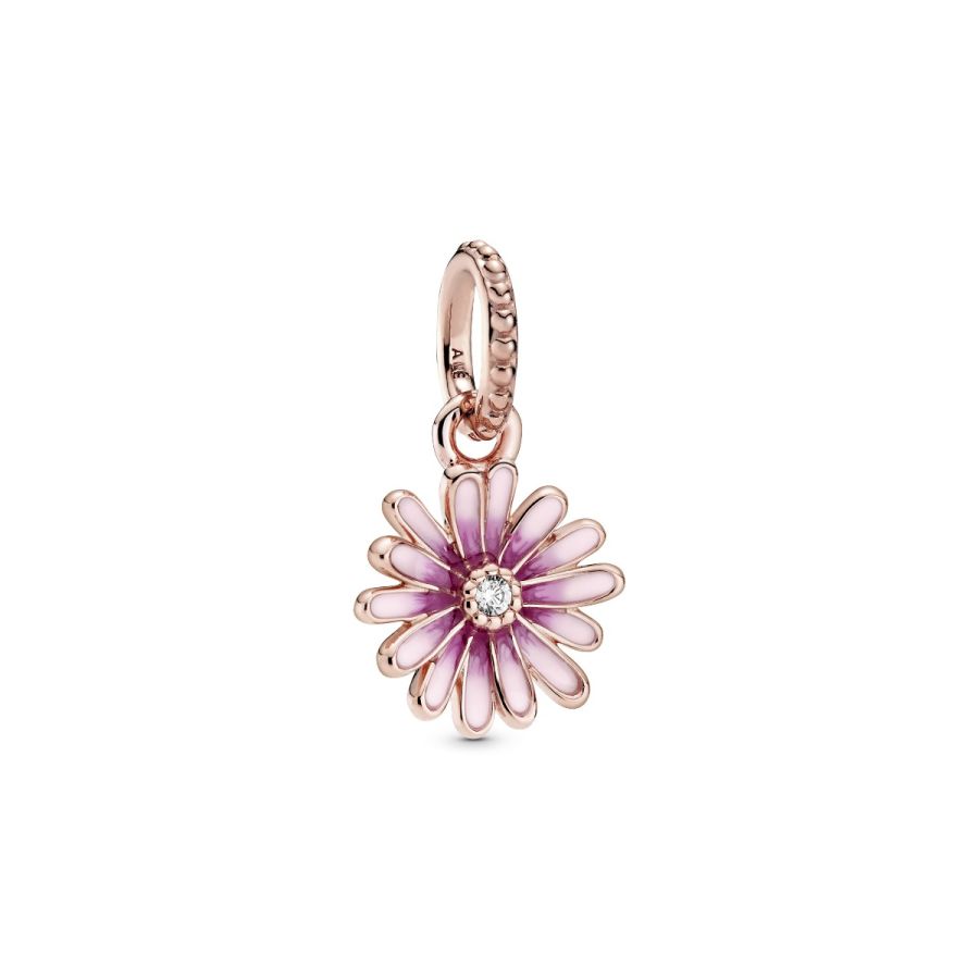 Rose  Charm-Anhänger Rosafarbenes Gänseblümchen